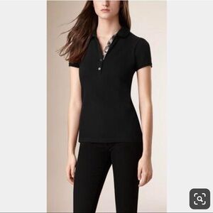 Burberry Black Fitted Short Sleeve Polo Shirt